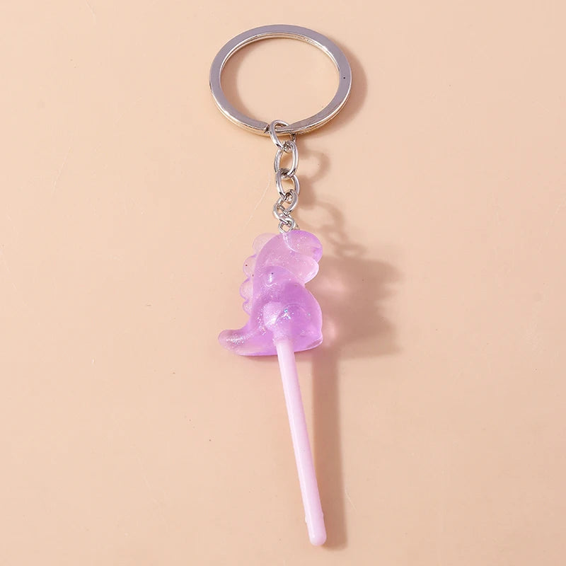 3D Simulation Food Keychain – Cute Resin Lollipop, Donut & Snack Key Ring Charms