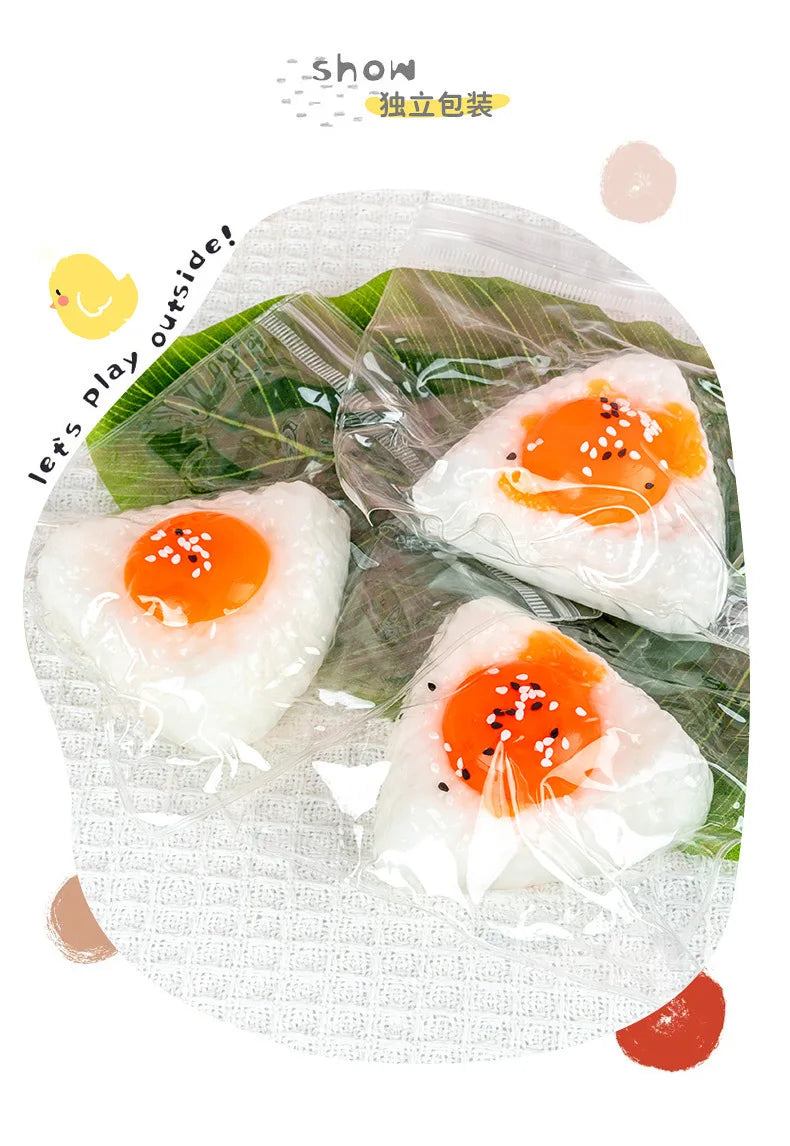 Egg Yolk Squishy Stress Ball – Kawaii Silicone Fidget Sensory Toy