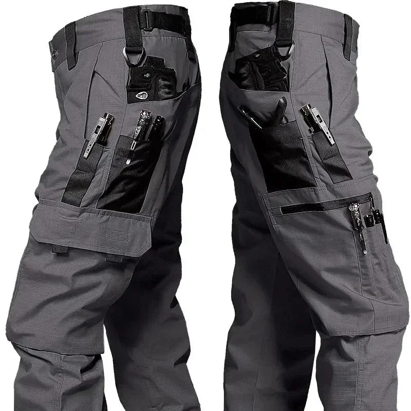 Men's Tactical Work Pants | Waterproof Multi-Pocket Cargo Trousers for Outdoor Hiking & Workwear