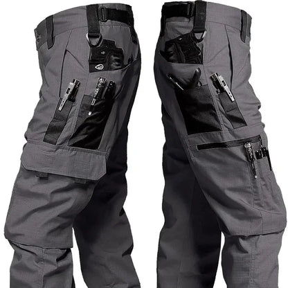 Men's Tactical Work Pants | Waterproof Multi-Pocket Cargo Trousers for Outdoor Hiking & Workwear