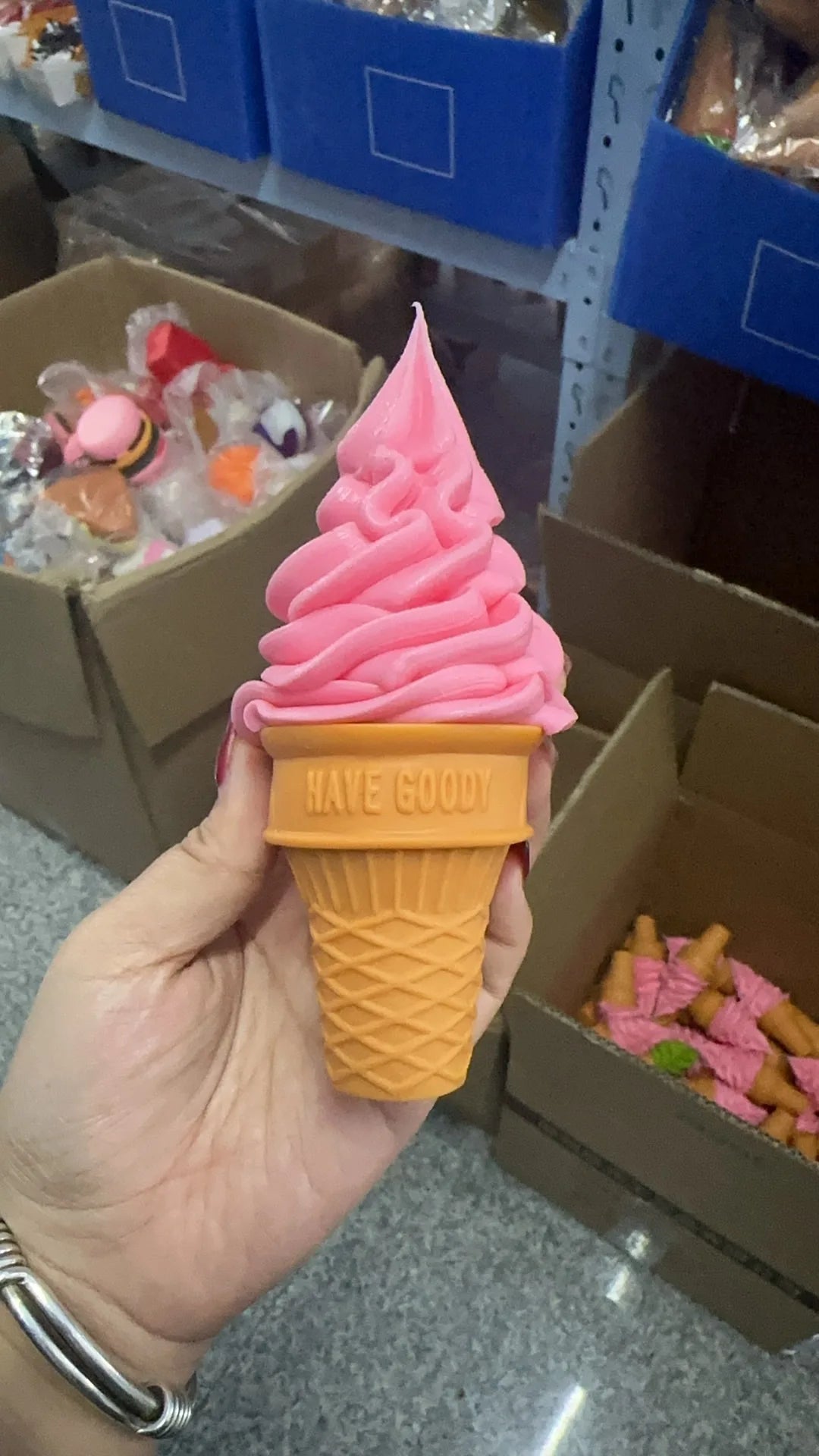 Realistic Faux Ice Cream Cone – Simulation Waffle Cone Prop for Display, Decor & Content Creation