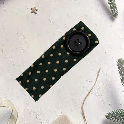 Vintage Polka Dot Button Headband for Women