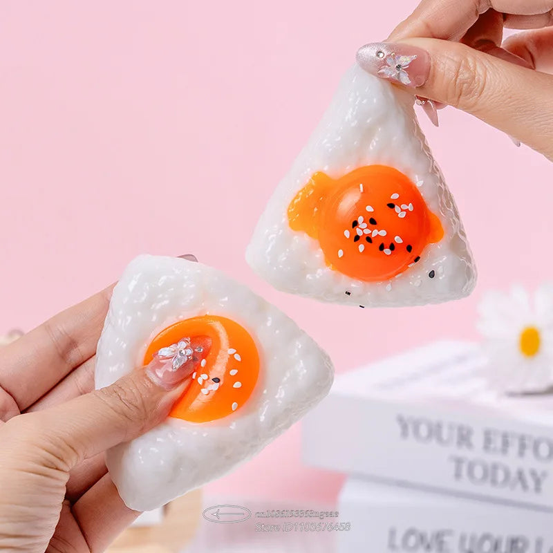 Egg Yolk Squishy Stress Ball – Kawaii Silicone Fidget Sensory Toy