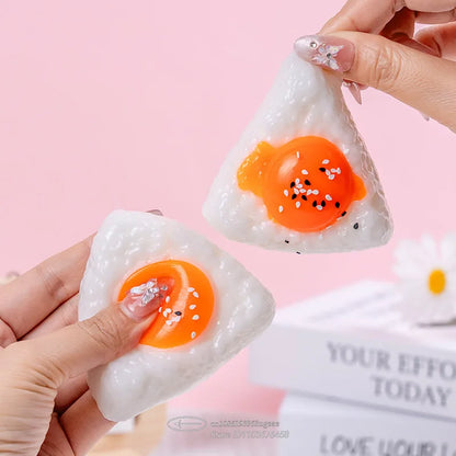 Egg Yolk Squishy Stress Ball – Kawaii Silicone Fidget Sensory Toy