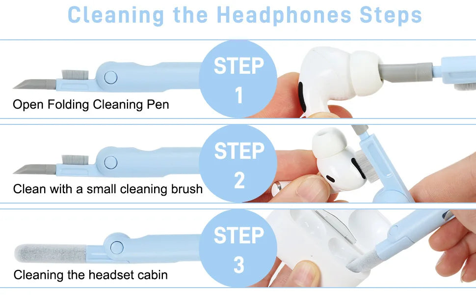 7-in-1 Computer & Keyboard Cleaner Kit | Cleaning Pen, Brush & Keycap Puller for Headsets & Electronics