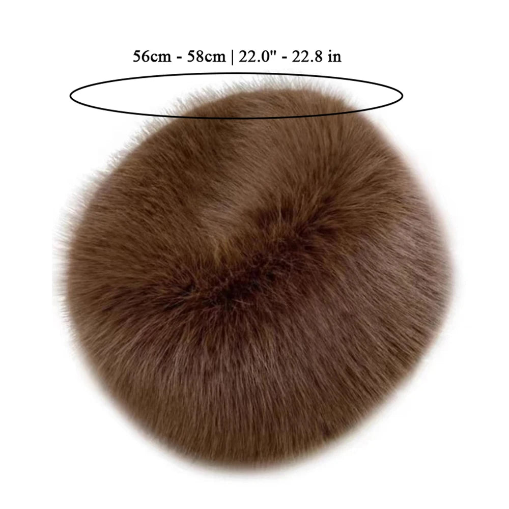Women's Fluffy Faux Fur Winter Hat – Warm Windproof Bucket & Bomber Cap