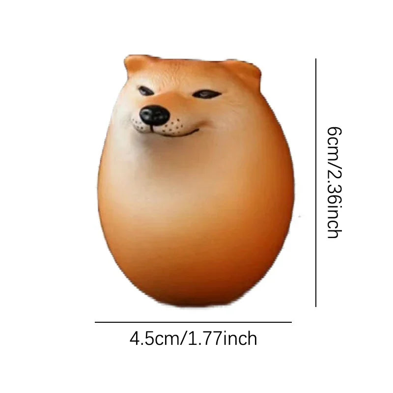 Dog & Egg Shiba Inu Desk Figurine | Creative Realistic Egg-Shaped Home Office Decor & Christmas Gift