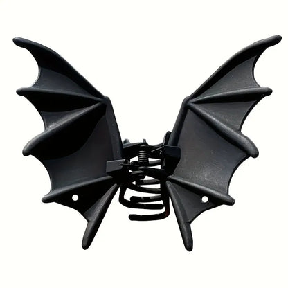 Gothic Bat Hair Clip | Matte Black Punk Animal Print Hairpin for Women & Halloween Party