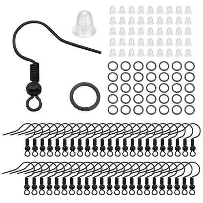 Hypoallergenic Earring Hook Kit | 100/300pcs Fish Hooks, Jump Rings & Ear Wires for DIY Jewelry Making