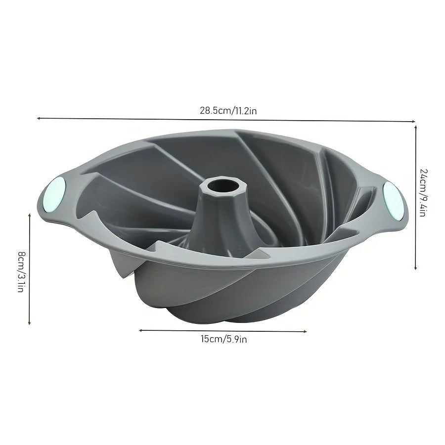 Silicone Cyclone Cake Mold – Non-Stick Oven & Steamer Baking Pan