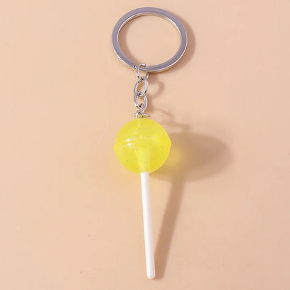 3D Simulation Food Keychain – Cute Resin Lollipop, Donut & Snack Key Ring Charms