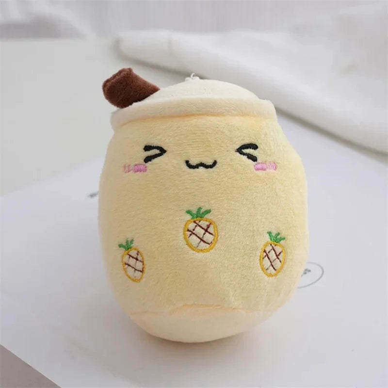 Bubble Tea Boba Plush Toy | Soft Stuffed Milk Cup Plushie Pillow & Keychain Pendant for Kids