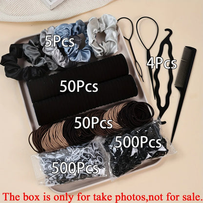Women's Hair Accessories Set | 1109pcs Scrunchies, Rubber Bands, Hair Ties & Headbands