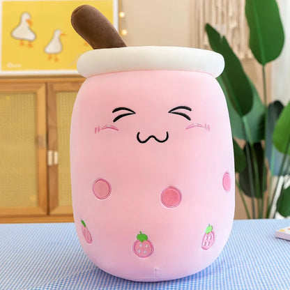 Cute Boba Bubble Tea Plush Toy | 24cm Soft Kawaii Milk Cup Plushie Gift for Kids & Adults