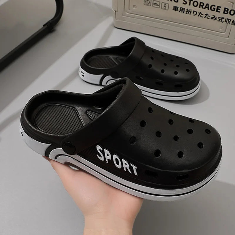 Women's Thick Sole Anti-Slip Two-Strap Sandals | Indoor & Outdoor Perforated Summer Shoes