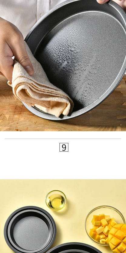 Non-Stick Carbon Steel Pizza Pan | 6–10 inch Black Baking Pan for Oven, Microwave & Chip Tray
