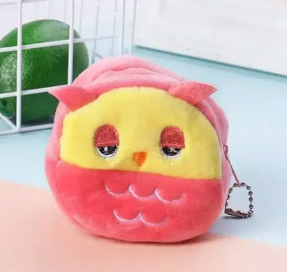 Plush Cartoon Animal Coin Purse with Zipper
