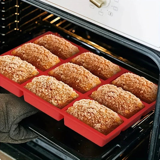 9-Cavity Silicone Mini Loaf Pan | Non-Stick Baking Mold for Bread, Cake & Soap
