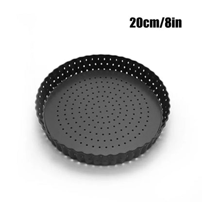 Perforated Non-Stick Pizza & Cake Pan – Carbon Steel Baking Tray (5"/8"/9")