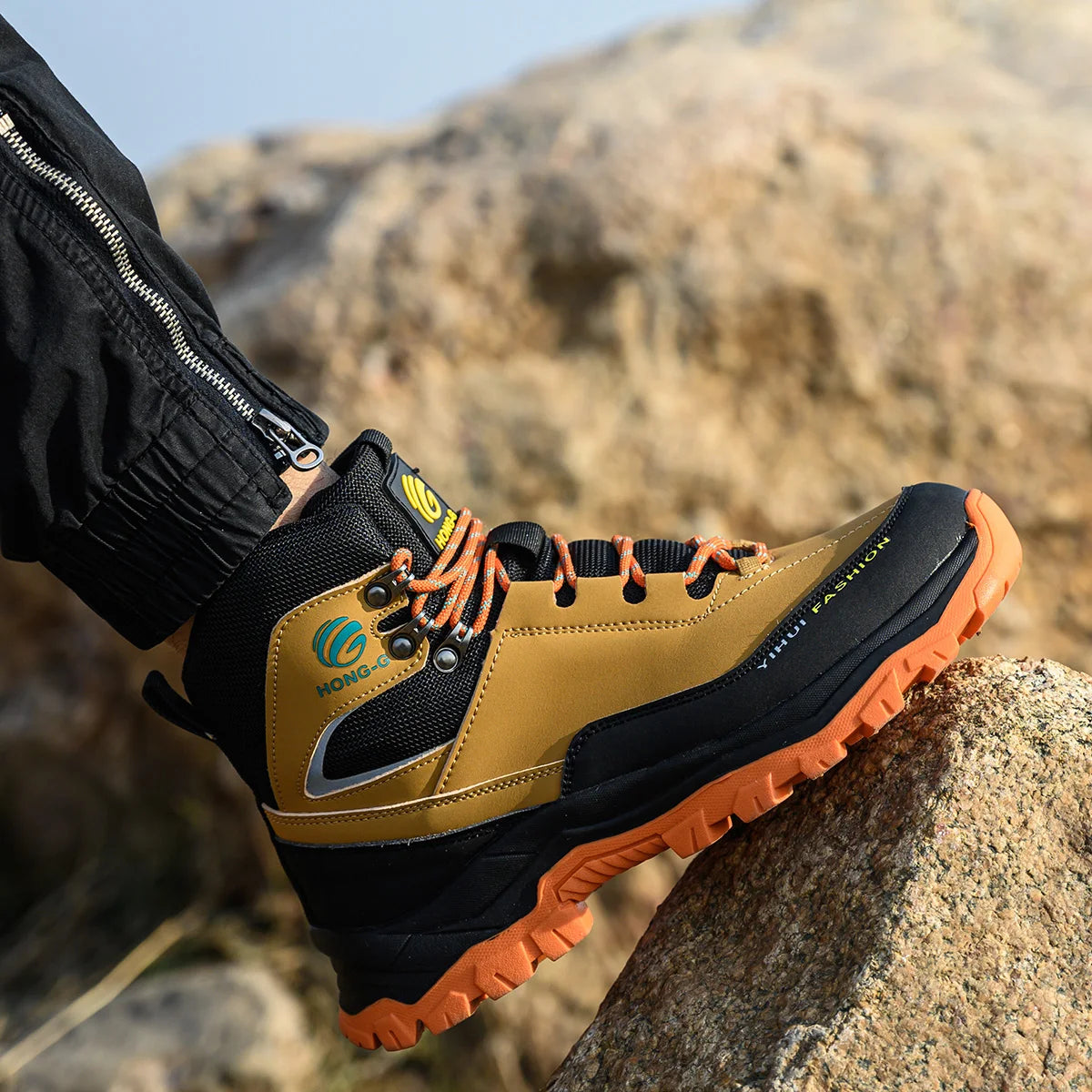 Steel Toe Cap Leather Work Safety Boots for Men