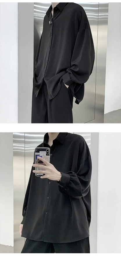 King Billion Men's Korean-Style Oversized Shirt – Loose Fit, Harajuku Casual | M–XXL