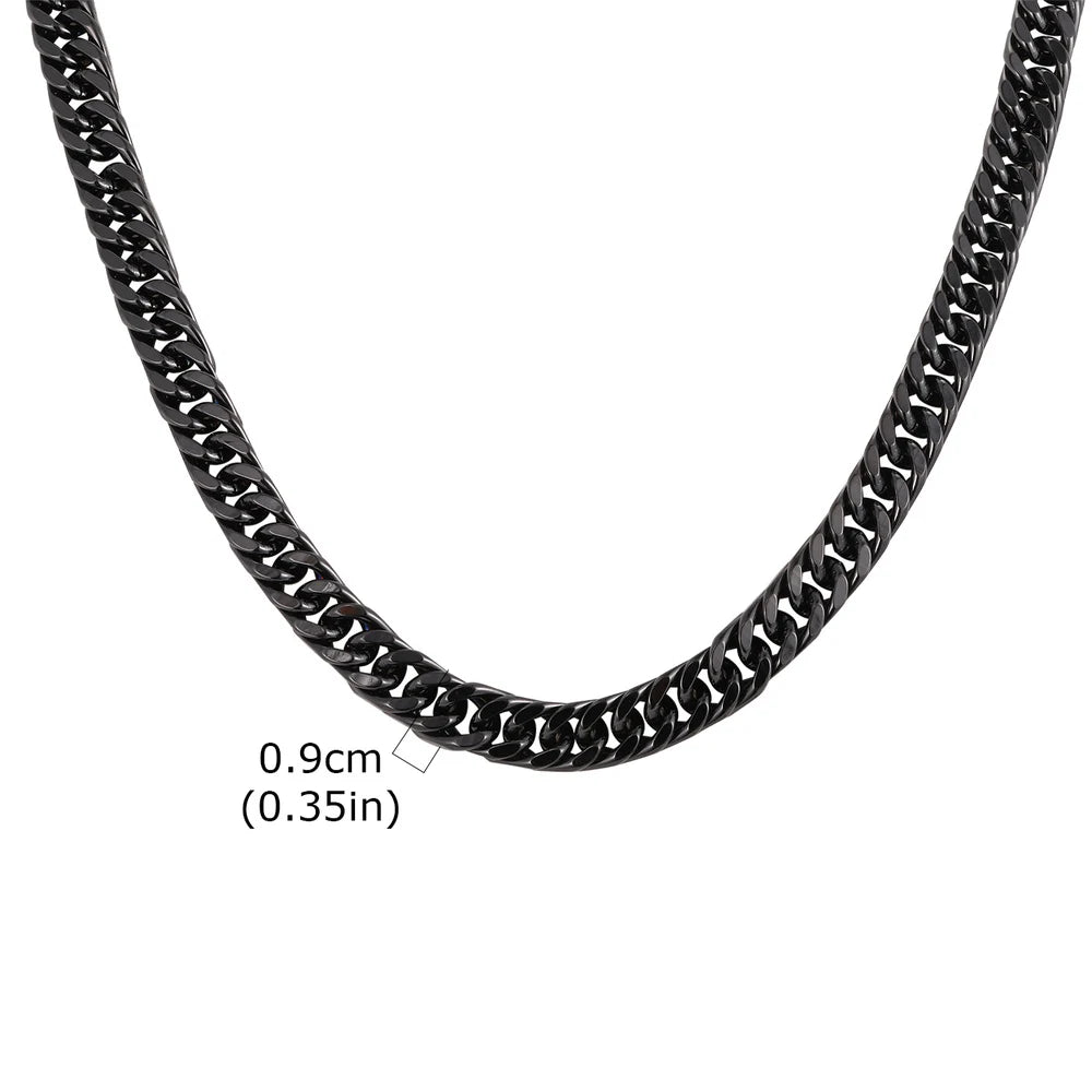 Men's Stainless Steel Cuban Link Chain Necklace Waterproof