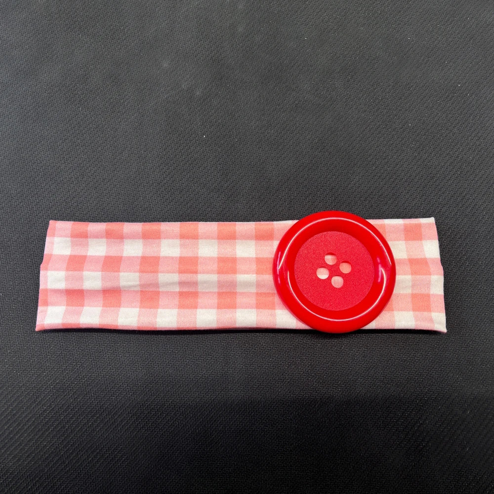 Vintage Polka Dot Button Headband for Women