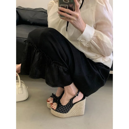 Woven Wedge Platform Sandals for Women