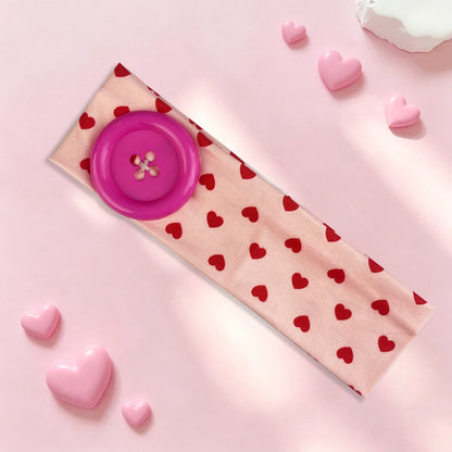 Vintage Polka Dot Button Headband for Women