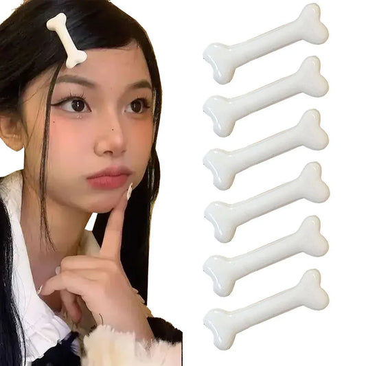 Y2K Bone Hair Clip – Cute Cartoon Bobby Pin Barrette