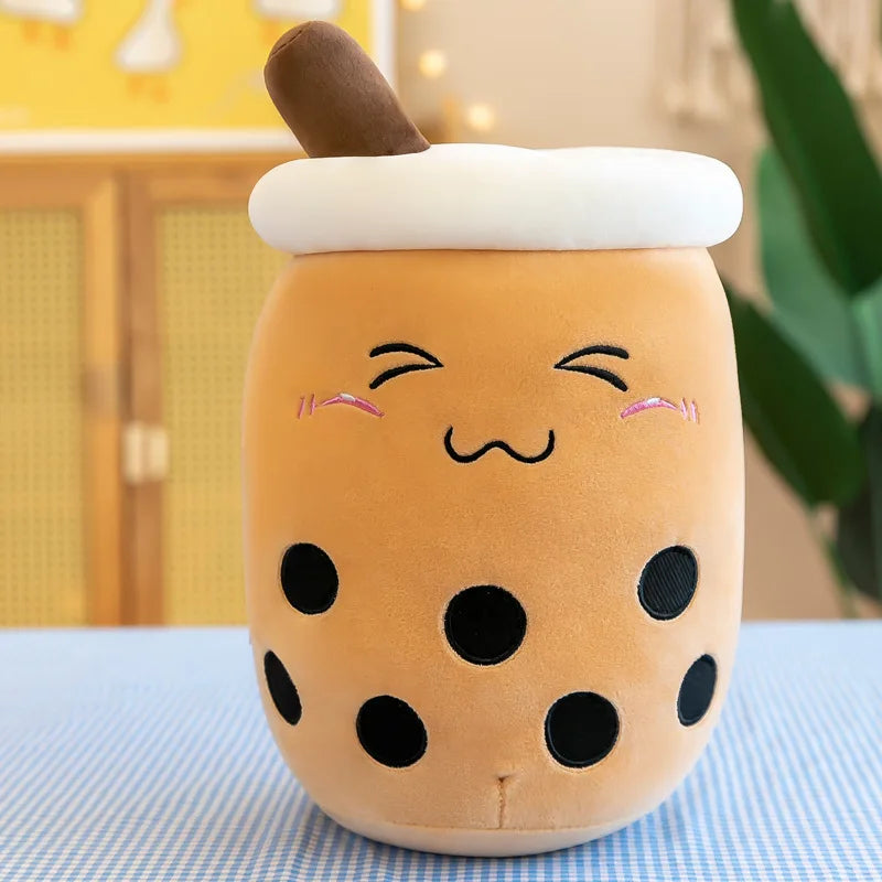 Cute Boba Bubble Tea Plush Toy | 24cm Soft Kawaii Milk Cup Plushie Gift for Kids & Adults