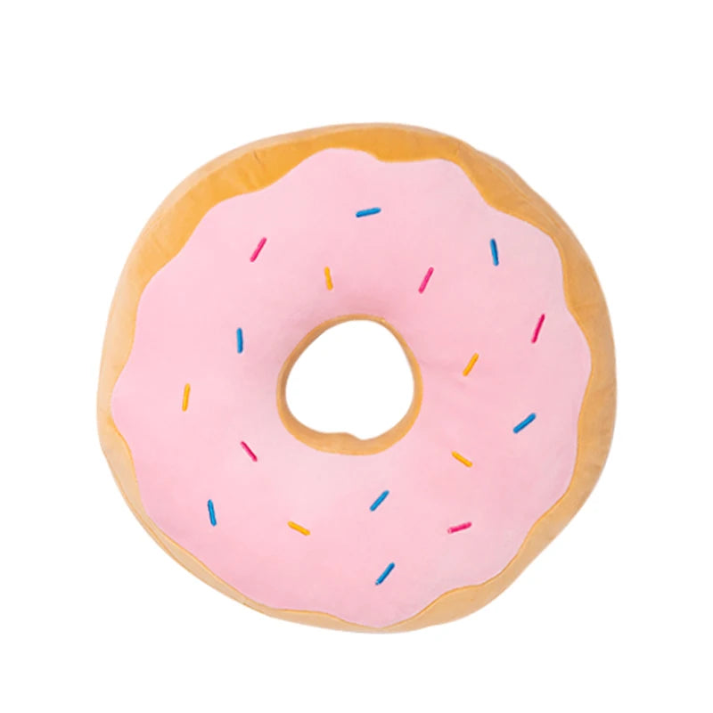 Kawaii Doughnut Plush Pillow — Squishy Stuffed Toy & Decor