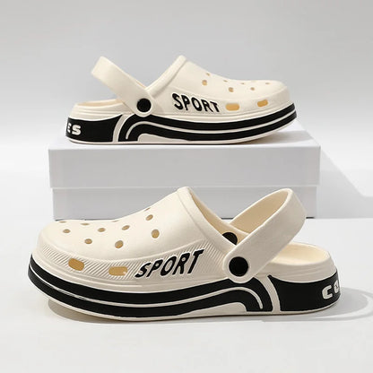 Women's Thick Sole Anti-Slip Two-Strap Sandals | Indoor & Outdoor Perforated Summer Shoes
