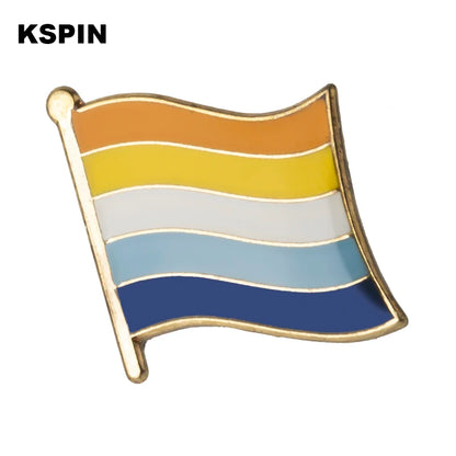 Pride Flag Enamel Lapel Pin – Rainbow & Progress Badge Brooch