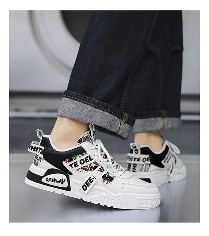 Breathable Lace Up Leather Casual Sneakers for Men