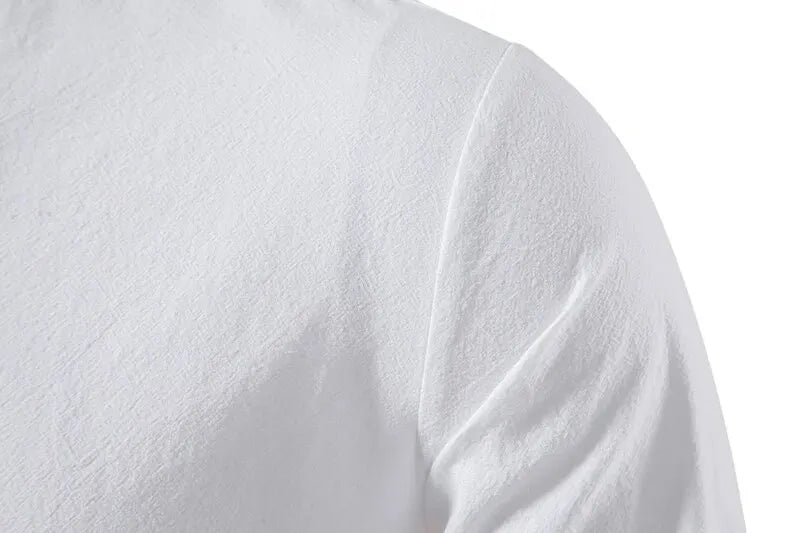 King Billion Men's Cotton Linen Shirt – Casual Long Sleeve V-Neck | S–XXXL