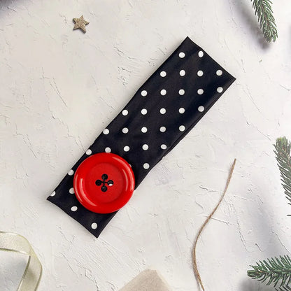 Vintage Polka Dot Button Headband for Women