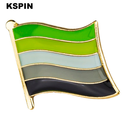 Pride Flag Enamel Lapel Pin – Rainbow & Progress Badge Brooch