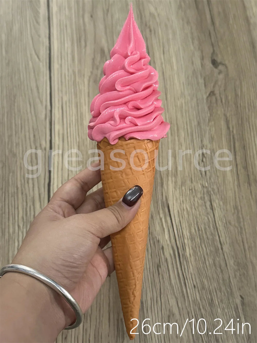 Realistic Faux Ice Cream Cone – Simulation Waffle Cone Prop for Display, Decor & Content Creation