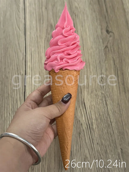 Realistic Faux Ice Cream Cone – Simulation Waffle Cone Prop for Display, Decor & Content Creation