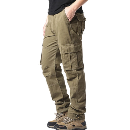 Men's Large Pocket Loose Overalls | Outdoor Sports Jogging Tactical Pants with Elastic Waist