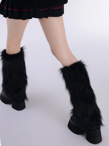 Women's Faux Fur Knit Leg Warmers – Cozy Lolita Style