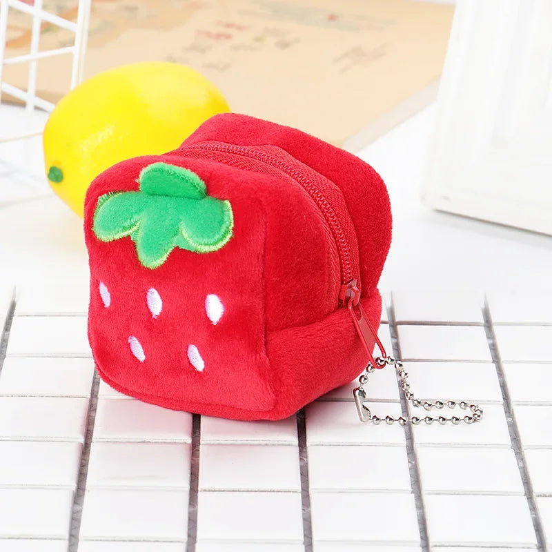 Plush Cartoon Animal Coin Purse with Zipper