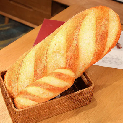 French Bread Plush Pillow | Stuffed Food Plushie Sleeping Companion & Party Prop