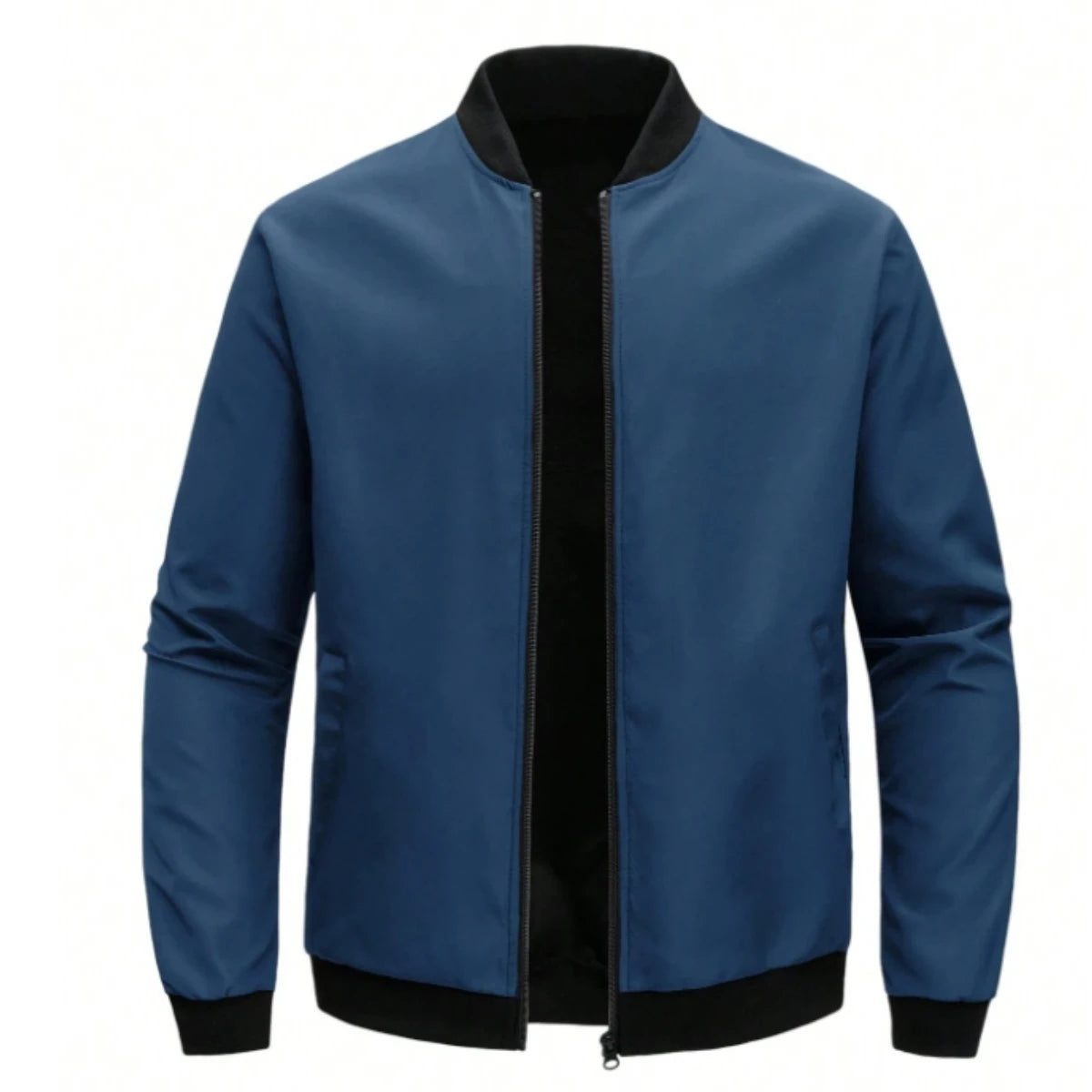 Men's Baseball Collar Zip-Up Jacket – Lightweight Casual Coat, Loose Fit | S–XL