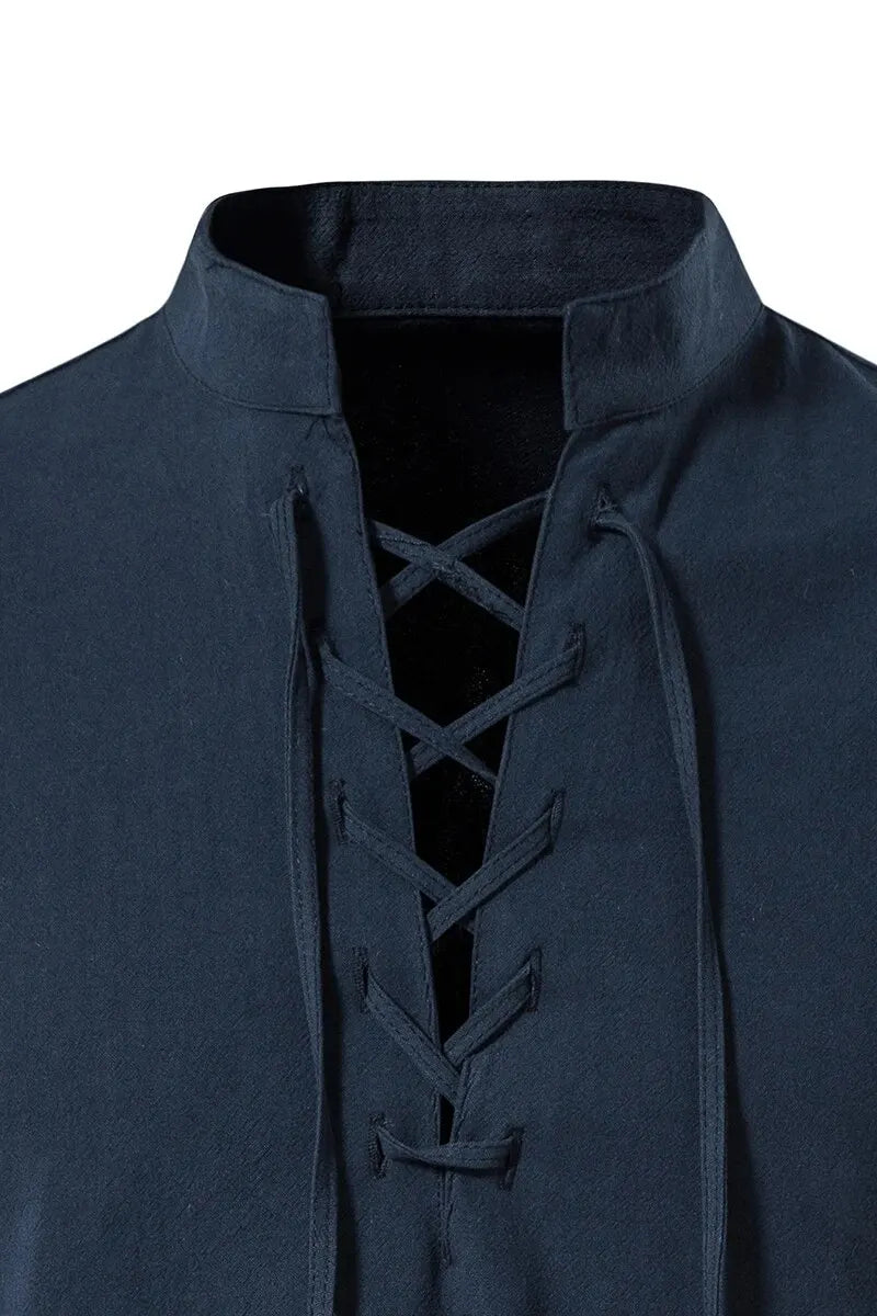 King Billion Men's Cotton Linen Shirt – Casual Long Sleeve V-Neck | S–XXXL