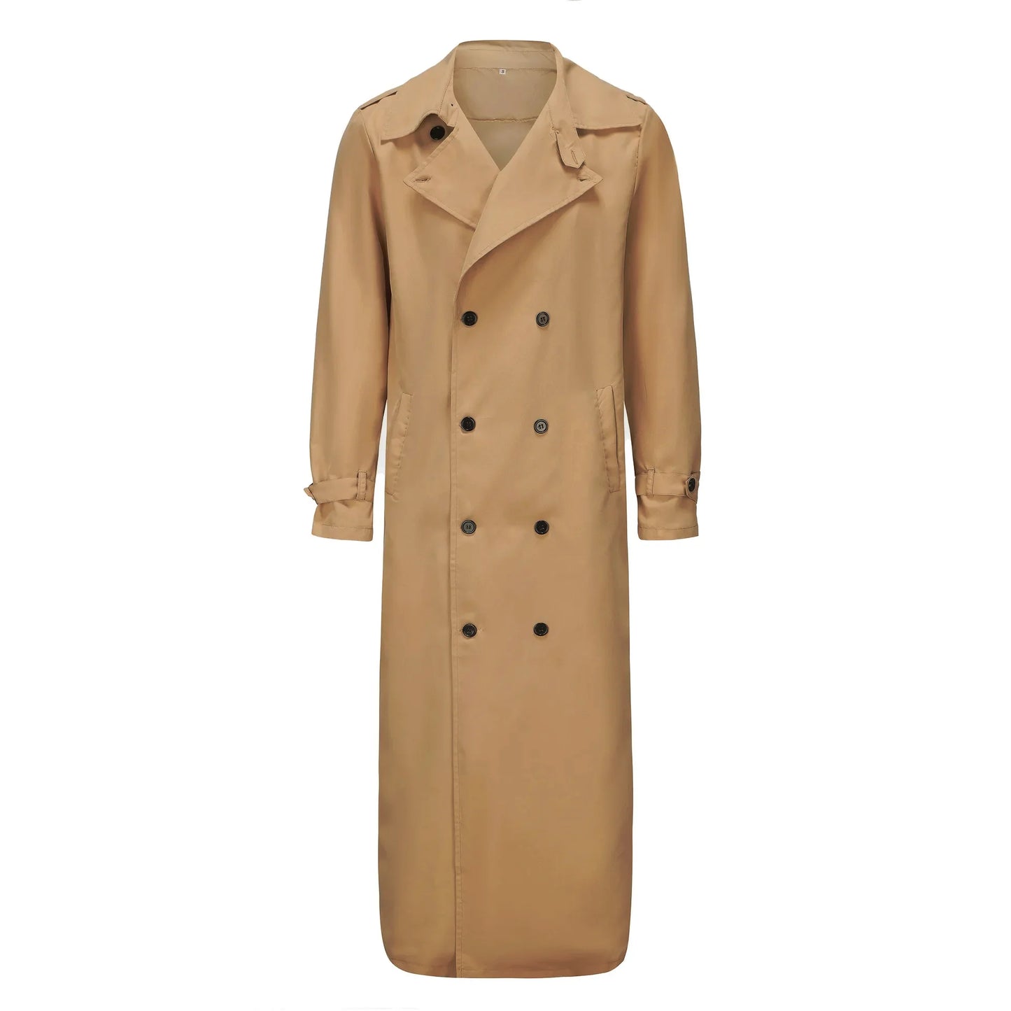 Men's Overlong British Trench Coat – Streetwear Epaulet Design, Loose Fit | S–XXL