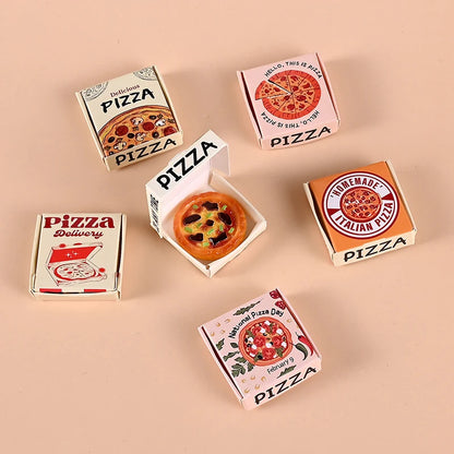 Cute Miniature Pizza Dollhouse Toy Set | 6–10pcs 1/12 Scale Kitchen Food Model for Kids & Collectors