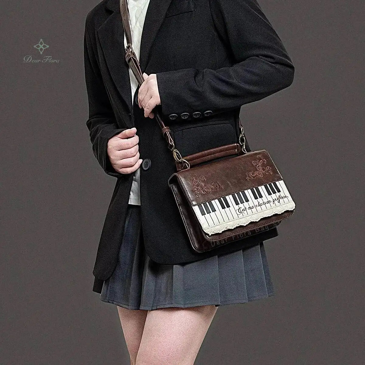 Vintage Piano Ita Bag – Y2K Aesthetic Crossbody & Shoulder Handbag for Women