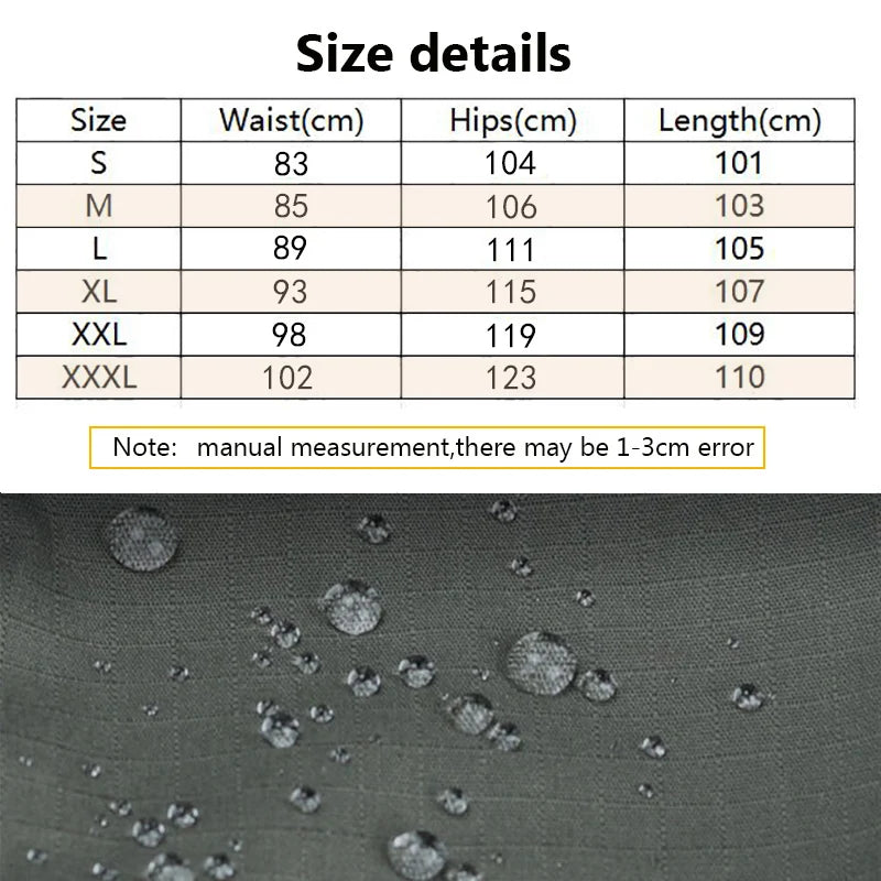 Men's Tactical Work Pants | Waterproof Multi-Pocket Cargo Trousers for Outdoor Hiking & Workwear
